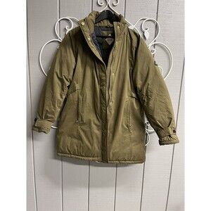 Spire Olive Green Parka Coat Size Large Quilted Lining Zip Snap